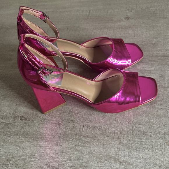 Dolce Vita Women's Jayde Pink Ankle Strap Open Toe Heels Size 6.5 - Picture 1 of 5
